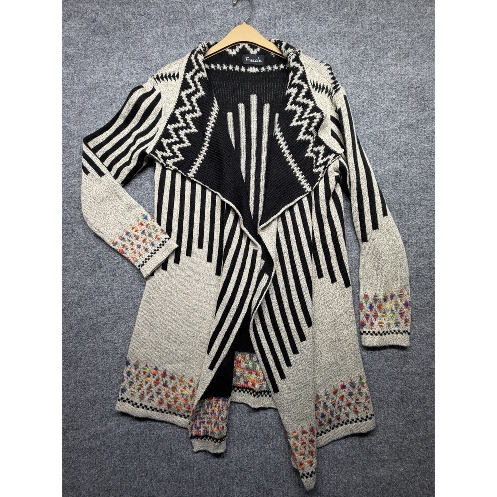 Women's Frazzle Southwestern Style Open Front Mid Length Cardigan XXL